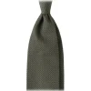 Viola Milano - Grenadine Garza Grossa Unlined Tie - Army Green - Handmade in Italy - Luxury Exclusive Collection - Avvenice