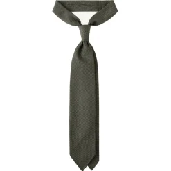 Viola Milano - Grenadine Garza Grossa Unlined Tie - Army Green - Handmade in Italy - Luxury Exclusive Collection - Avvenice