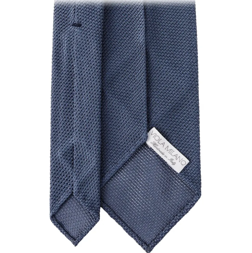 Viola Milano - Grenadine Garza Fina 7-Fold Unlined Tie - Sea - Handmade in Italy - Luxury Exclusive Collection - Avvenice