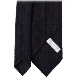 Viola Milano - Grenadine Garza Grossa Unlined Tie - Navy - Handmade in Italy - Luxury Exclusive Collection - Avvenice