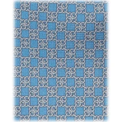 Viola Milano - Grid Chain Selftipped Italian Silk Tie - Light Blue - Handmade in Italy - Luxury Exclusive Collection - Avvenice