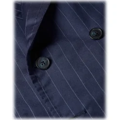Viola Milano - Half-lined Loro Piana Double Breasted Suit - Navy Chalk Stripe - Handmade in Italy - Luxury Exclusive Collection - Avvenice