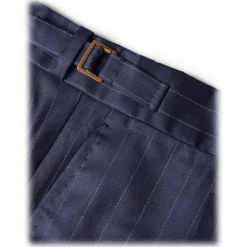 Viola Milano - Half-lined Loro Piana Double Breasted Suit - Navy Chalk Stripe - Handmade in Italy - Luxury Exclusive Collection - Avvenice