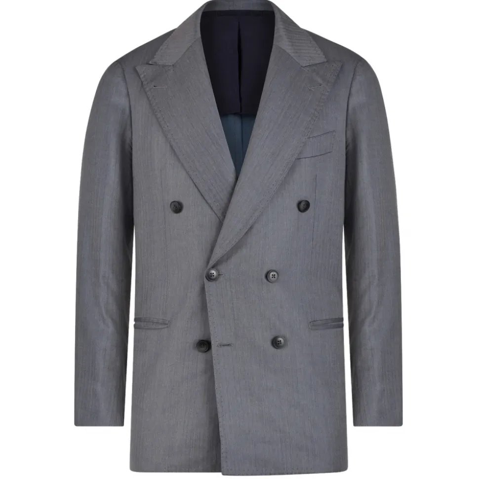 Viola Milano - Half-lined Loro Piana Double Breasted Suit - Sea Solaro - Handmade in Italy - Luxury Exclusive Collection - Avvenice