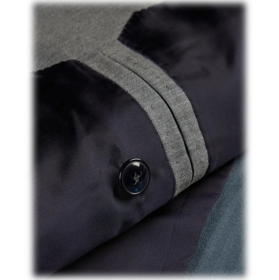 Viola Milano - Half-lined Loro Piana Double Breasted Suit - Sea Solaro - Handmade in Italy - Luxury Exclusive Collection - Avvenice