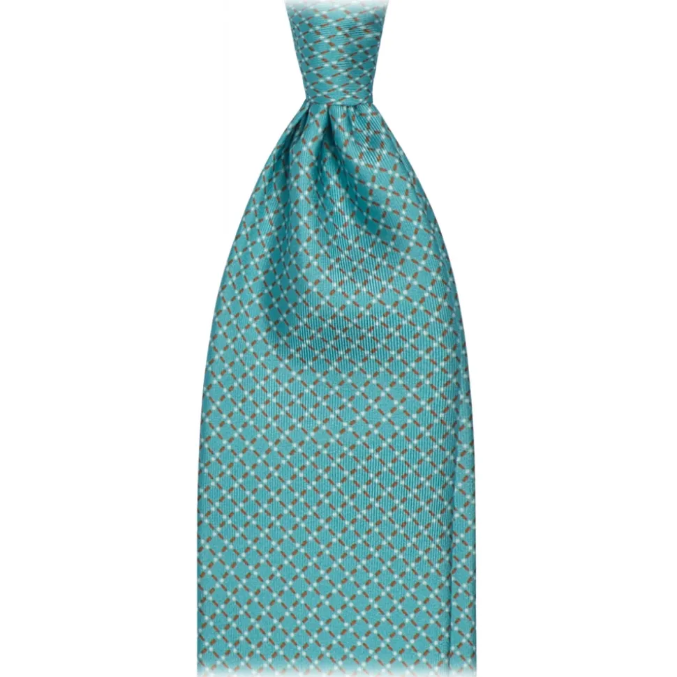 Viola Milano - Infiniti Dot Selftipped Italian Silk Tie - Menthol - Handmade in Italy - Luxury Exclusive Collection - Avvenice