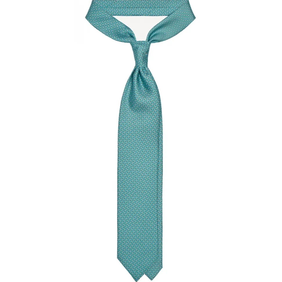 Viola Milano - Infiniti Dot Selftipped Italian Silk Tie - Menthol - Handmade in Italy - Luxury Exclusive Collection - Avvenice