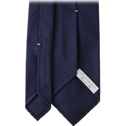Viola Milano - Italian Flag Handrolled Woven Silk Jacquard Tie - Navy - Handmade in Italy - Luxury Exclusive Collection - Avvenice