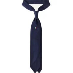 Viola Milano - Italian Flag Handrolled Woven Silk Jacquard Tie - Navy - Handmade in Italy - Luxury Exclusive Collection - Avvenice