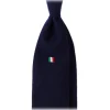 Viola Milano - Italian Flag Handrolled Cashmere Tie - Navy - Handmade in Italy - Luxury Exclusive Collection - Avvenice
