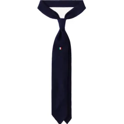 Viola Milano - Italian Flag Handrolled Cashmere Tie - Navy - Handmade in Italy - Luxury Exclusive Collection - Avvenice
