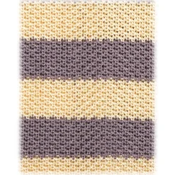 Viola Milano - Knitted Classic Stripe Silk Tie - Sun/Grey - Handmade in Italy - Luxury Exclusive Collection - Avvenice