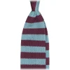 Viola Milano - Knitted Classic Stripe Silk Tie - Mare/Wine - Handmade in Italy - Luxury Exclusive Collection - Avvenice
