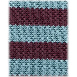 Viola Milano - Knitted Classic Stripe Silk Tie - Mare/Wine - Handmade in Italy - Luxury Exclusive Collection - Avvenice
