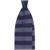 Viola Milano - Knitted Classic Stripe Silk Tie - Sea/Navy - Handmade in Italy - Luxury Exclusive Collection - Avvenice