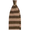 Viola Milano - Knitted Classic Stripe Silk Tie - Olive/Sand - Handmade in Italy - Luxury Exclusive Collection - Avvenice