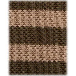 Viola Milano - Knitted Classic Stripe Silk Tie - Olive/Sand - Handmade in Italy - Luxury Exclusive Collection - Avvenice