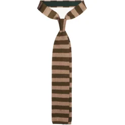 Viola Milano - Knitted Classic Stripe Silk Tie - Olive/Sand - Handmade in Italy - Luxury Exclusive Collection - Avvenice