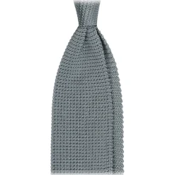 Viola Milano - Knitted Limited Label V-End Silk Tie - Cool Blue - Handmade in Italy - Luxury Exclusive Collection - Avvenice