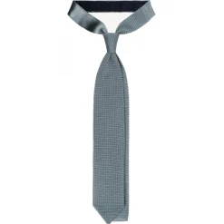 Viola Milano - Knitted Limited Label V-End Silk Tie - Cool Blue - Handmade in Italy - Luxury Exclusive Collection - Avvenice