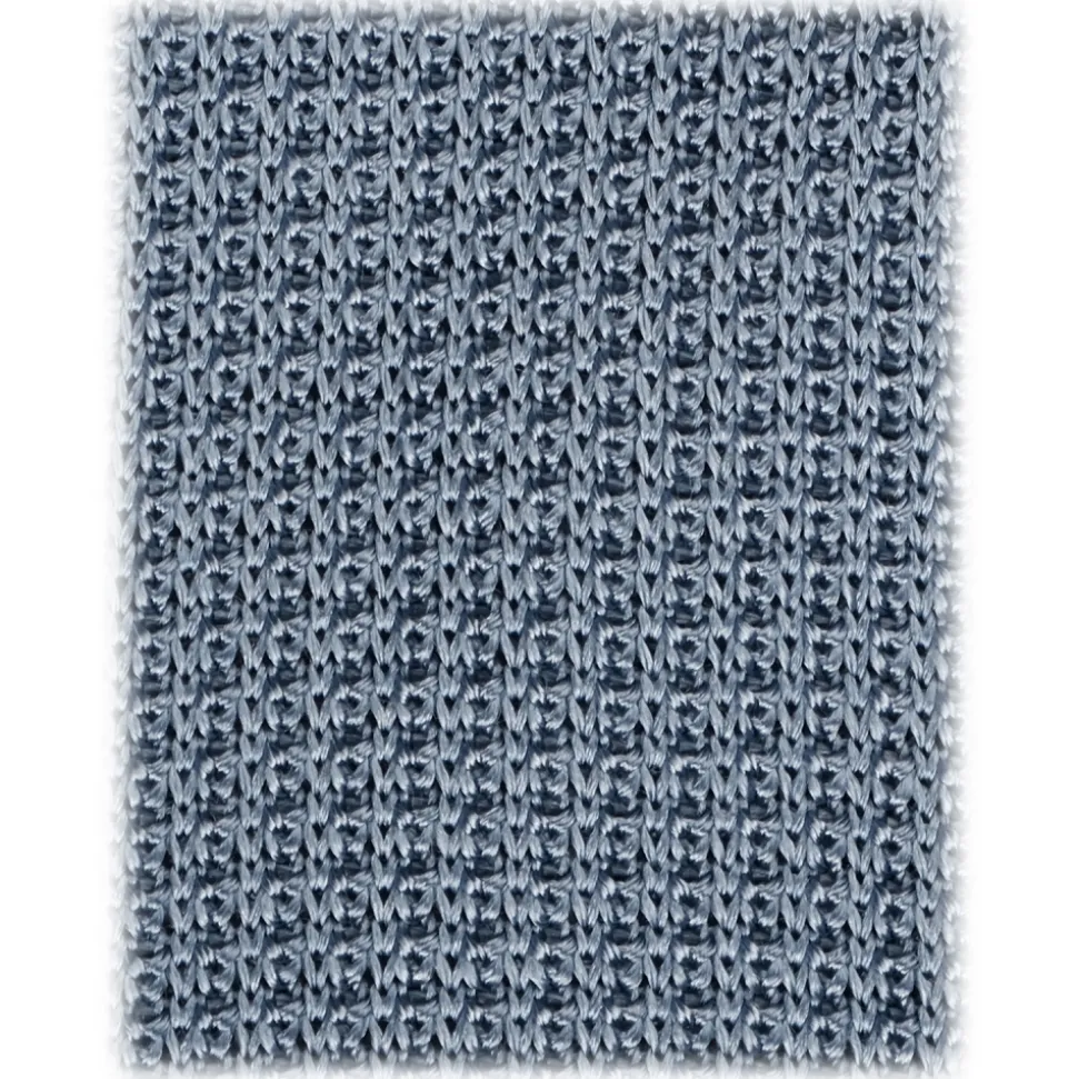 Viola Milano - Knitted Limited Label V-End Silk Tie - Ice Blue - Handmade in Italy - Luxury Exclusive Collection - Avvenice