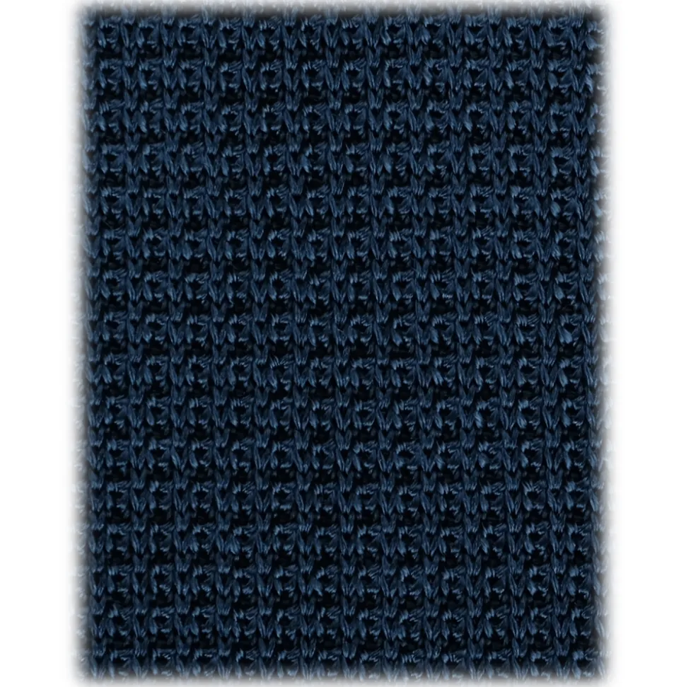 Viola Milano - Knitted Limited Label V-End Silk Tie - Sea - Handmade in Italy - Luxury Exclusive Collection - Avvenice