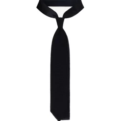 Viola Milano - Knitted Limited Label V-End Silk Tie - Navy - Handmade in Italy - Luxury Exclusive Collection - Avvenice