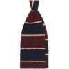 Viola Milano - Knitted Multi Stripe Silk Tie - Wine Mix - Handmade in Italy - Luxury Exclusive Collection - Avvenice
