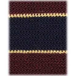 Viola Milano - Knitted Multi Stripe Silk Tie - Wine Mix - Handmade in Italy - Luxury Exclusive Collection - Avvenice