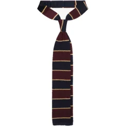 Viola Milano - Knitted Multi Stripe Silk Tie - Wine Mix - Handmade in Italy - Luxury Exclusive Collection - Avvenice