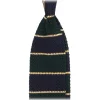 Viola Milano - Knitted Multi Stripe Silk Tie - Green Mix - Handmade in Italy - Luxury Exclusive Collection - Avvenice