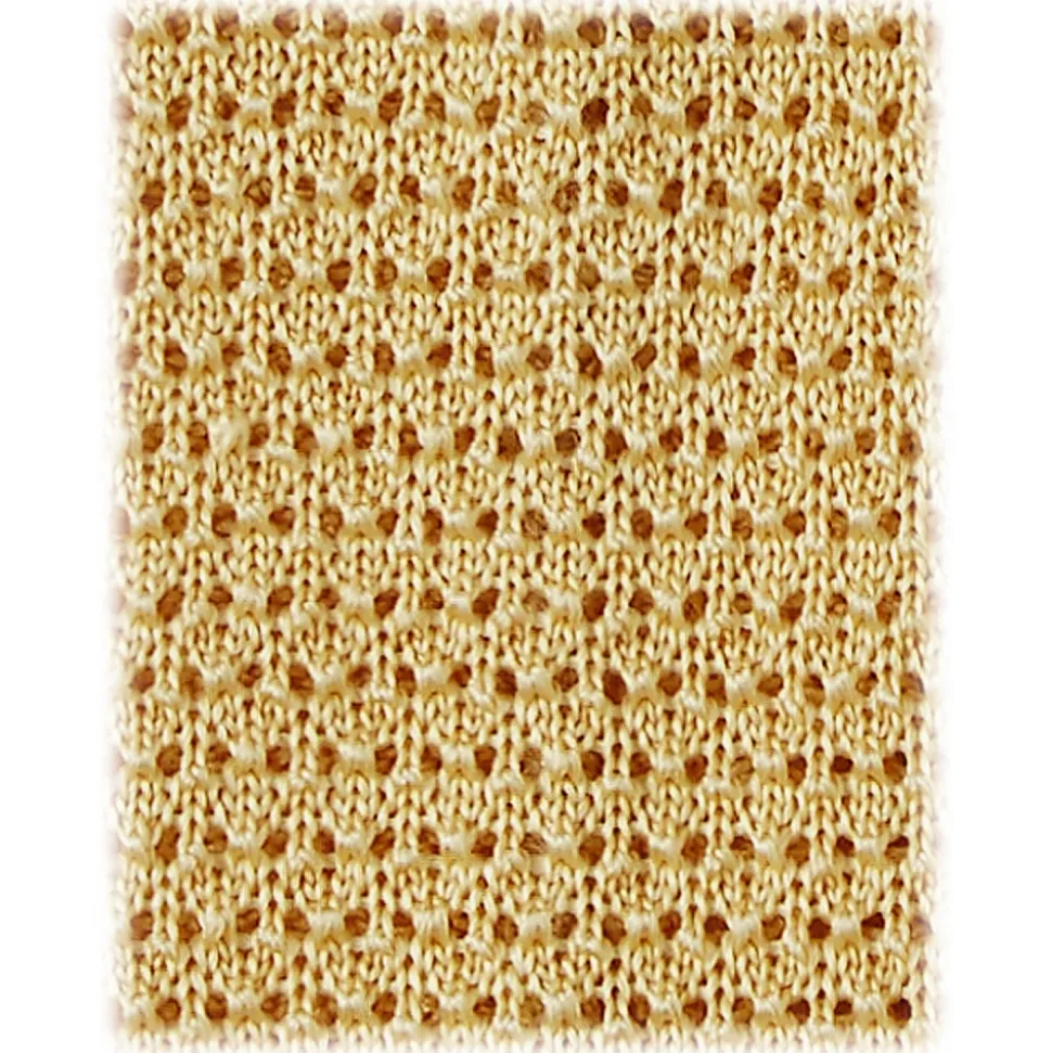 Viola Milano - Knitted Solid V-End Silk Tie - Sunshine - Handmade in Italy - Luxury Exclusive Collection - Avvenice