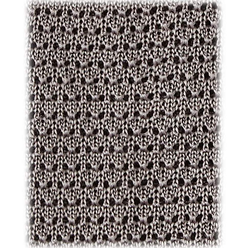 Viola Milano - Knitted Solid V-End Silk Tie - Light Grey - Handmade in Italy - Luxury Exclusive Collection - Avvenice