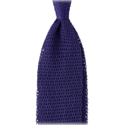 Viola Milano - Knitted Solid V-End Silk Tie - Purple - Handmade in Italy - Luxury Exclusive Collection - Avvenice
