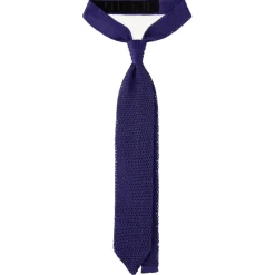 Viola Milano - Knitted Solid V-End Silk Tie - Purple - Handmade in Italy - Luxury Exclusive Collection - Avvenice