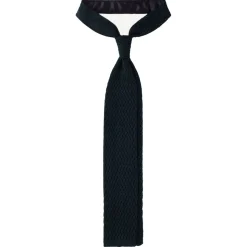 Viola Milano - Knitted Zig Zag Pattern Silk Tie - Forest - Handmade in Italy - Luxury Exclusive Collection - Avvenice