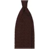 Viola Milano - Knitted Zig Zag Pattern Silk Tie - Brown - Handmade in Italy - Luxury Exclusive Collection - Avvenice