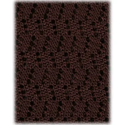 Viola Milano - Knitted Zig Zag Pattern Silk Tie - Brown - Handmade in Italy - Luxury Exclusive Collection - Avvenice
