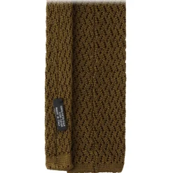 Viola Milano - Knitted Zig Zag Pattern Silk Tie - Olive - Handmade in Italy - Luxury Exclusive Collection - Avvenice