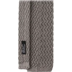 Viola Milano - Knitted Zig Zag Pattern Silk Tie - Light Grey - Handmade in Italy - Luxury Exclusive Collection - Avvenice