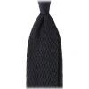 Viola Milano - Knitted Zig Zag Pattern Silk Tie - Midnight Navy - Handmade in Italy - Luxury Exclusive Collection - Avvenice