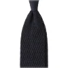 Viola Milano - Knitted Zig Zag Pattern Silk Tie - Charcoal Grey - Handmade in Italy - Luxury Exclusive Collection - Avvenice