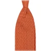 Viola Milano - Knitted Zig Zag Pattern Silk Tie - Orange - Handmade in Italy - Luxury Exclusive Collection - Avvenice