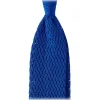 Viola Milano - Knitted Zig Zag Pattern Silk Tie - Sky - Handmade in Italy - Luxury Exclusive Collection - Avvenice