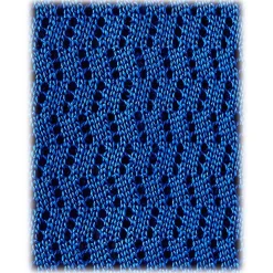 Viola Milano - Knitted Zig Zag Pattern Silk Tie - Sky - Handmade in Italy - Luxury Exclusive Collection - Avvenice