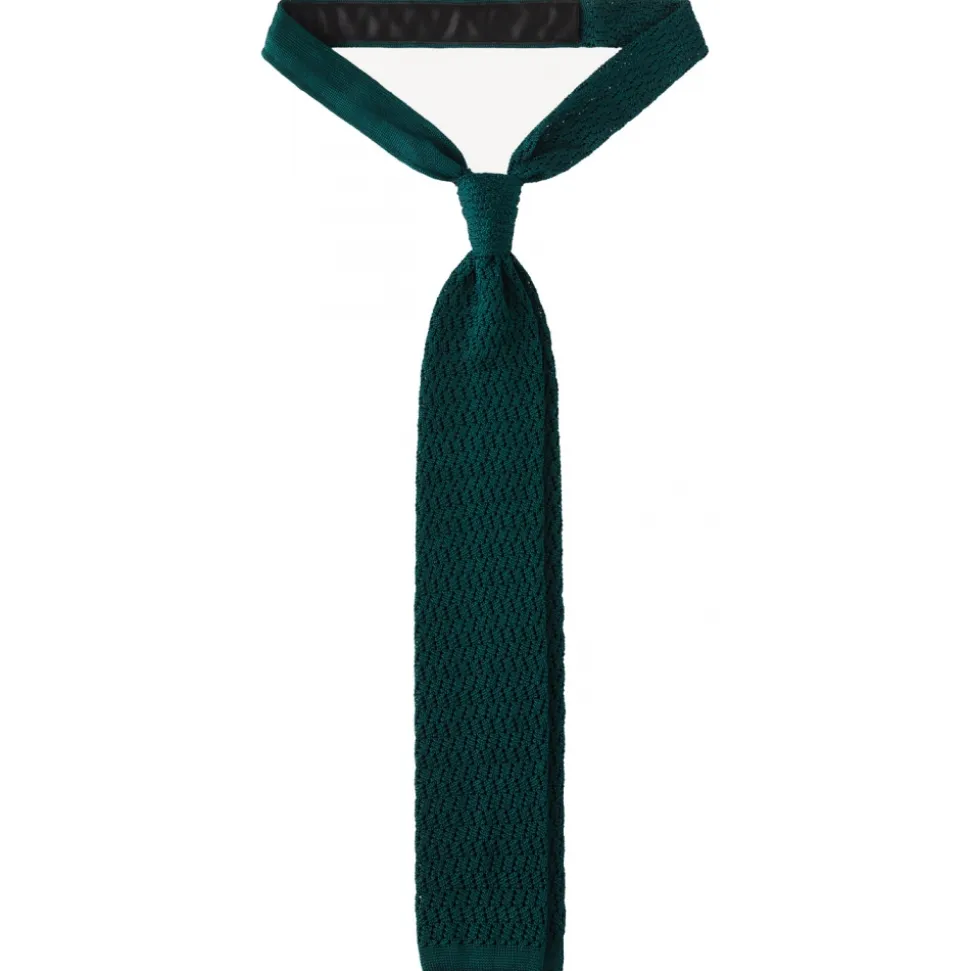 Viola Milano - Knitted Zig Zag Pattern Silk Tie - Spring Forest - Handmade in Italy - Luxury Exclusive Collection - Avvenice