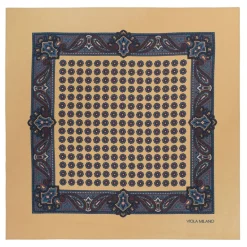 Viola Milano - Luxury Archive Printed Silk Pocket Square - Yellow Floral - Handmade in Italy - Luxury Exclusive Collection - Avvenice