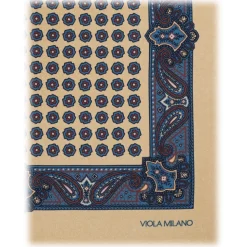 Viola Milano - Luxury Archive Printed Silk Pocket Square - Yellow Floral - Handmade in Italy - Luxury Exclusive Collection - Avvenice