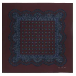 Viola Milano - Luxury Archive Printed Silk Pocket Square - Brown Rosette - Handmade in Italy - Luxury Exclusive Collection - Avvenice