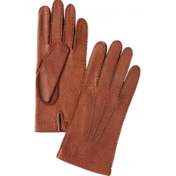 Viola Milano - Luxury Unlined Hand-Sewn Real Genuine Peccary Gloves - Camel - Handmade in Italy - Luxury Exclusive Collection - Avvenice